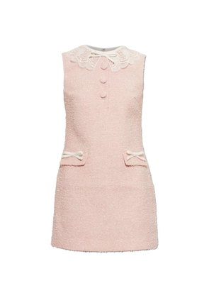 Self-Portrait sequin-embellished lace-collar mini dress - Pink