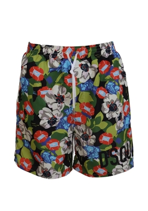 Dolce & Gabbana floral-print swim shorts - Green