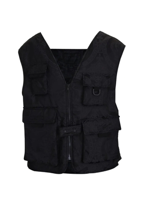 Dolce & Gabbana paisley-embossed quilted gilet - Black