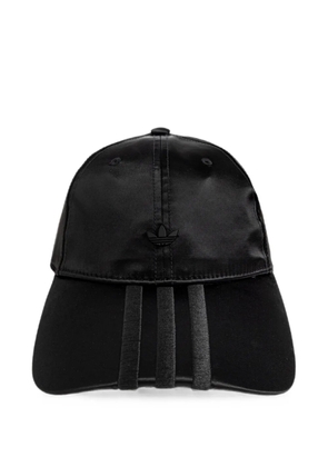 adidas logo-plaque striped-peak baseball cap - Black