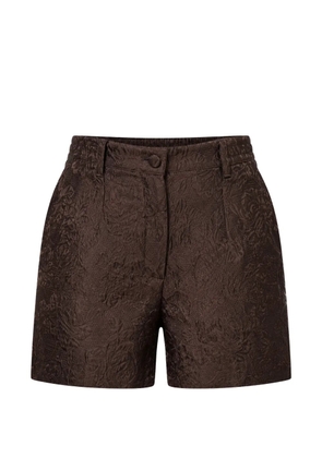 Dolce & Gabbana floral-brocade shorts - Brown
