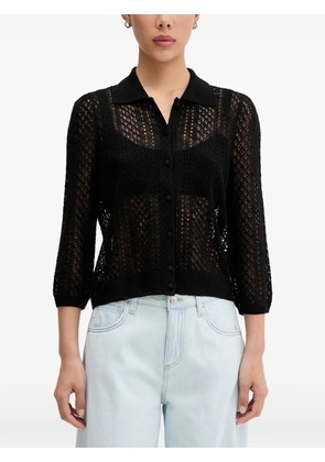 VICOLO pointelle-knit cardigan - Black