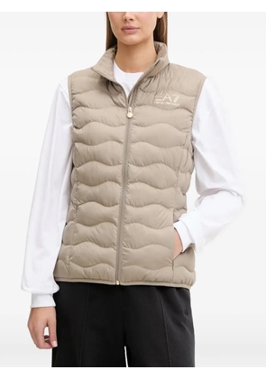 Ea7 Emporio Armani quilted logo-print gilet - Neutrals
