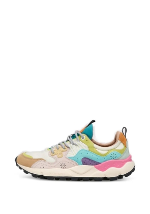 FLOWER MOUNTAIN Yamano 3 suede-panel sneakers - Neutrals