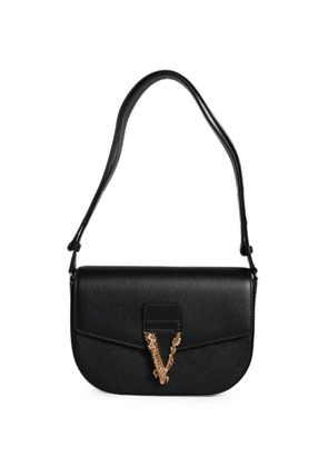 Versace La Medusa grained leather shoulder bag - Black
