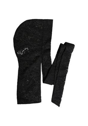 Dolce & Gabbana floral-lace head wrap - Black