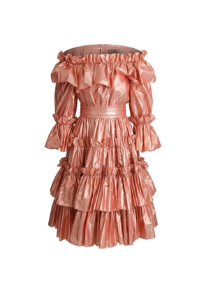 Dolce & Gabbana ruffled tiered mini dress - Pink