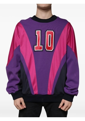 Dolce & Gabbana colorblocked patch-detail sweater - Purple