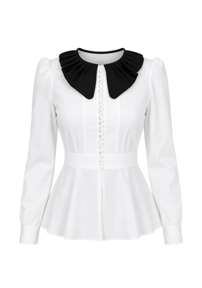 Dolce & Gabbana pleated-collar blouse - White