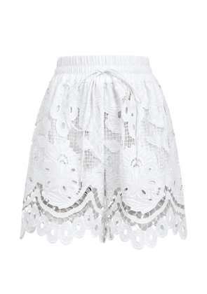 Dolce & Gabbana cutout floral-lace shorts - White