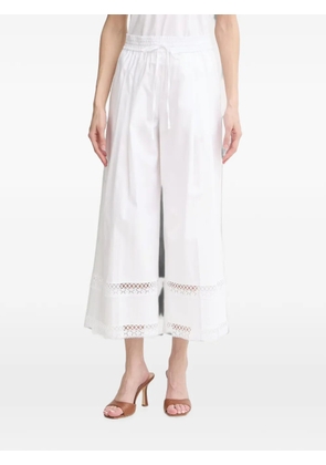 TWINSET embroidered wide-leg trousers - White