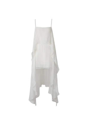 STAUD bead-embellished layered mini dress - White