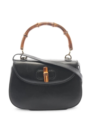 Gucci Pre-Owned 2000s Bamboo handle leather tote bag - Black