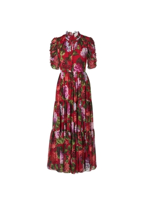 Carolina Herrera hydrangea-print tiered dress
