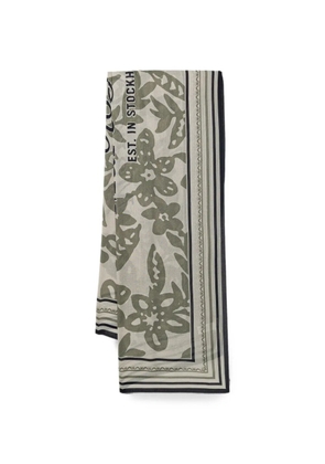 Marc O'Polo floral-print logo-print scarf - Neutrals