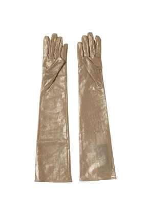 Dolce & Gabbana metallic elbow-length gloves - Gold