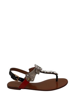 Dolce & Gabbana crystal-embellished snakeskin-detail sandals - Black