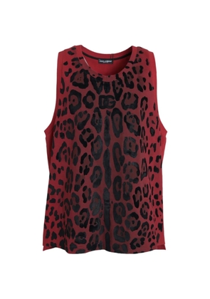 Dolce & Gabbana leopard-print textured-finish tank top