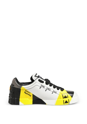 Dolce & Gabbana graffiti-print leather sneakers - White
