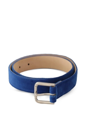 Dolce & Gabbana logo-engraved velvet belt - Blue