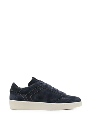 Canali panelled lace-up suede sneakers - Blue