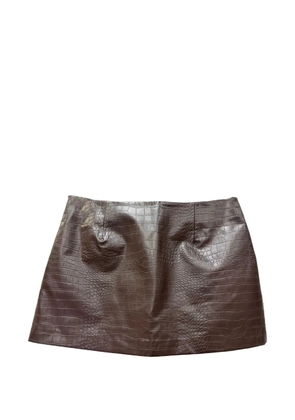 The Frankie Shop croc-effect mini skirt - Brown