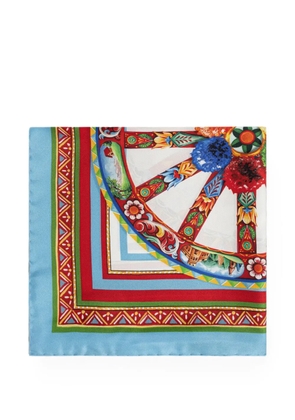 Dolce & Gabbana Carretto-print silk scarf - White