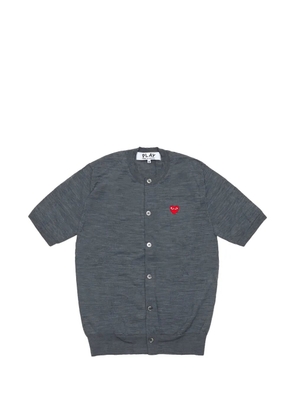 Comme Des Garçons Play logo heart-patch short-sleeve cardigan - Grey