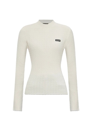 ROTATE BIRGER CHRISTENSEN cable-knit logo-patch sweater - Neutrals