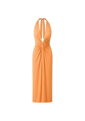 Baobab Eleonora maxi knot-detail ruched dress - Orange
