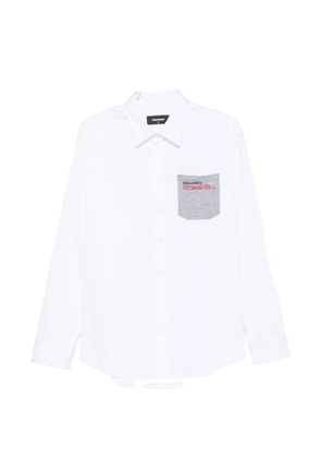 DSQUARED2 dropped-shoulder logo-print patch-pocket cotton shirt - White