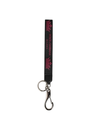 Dolce & Gabbana logo-print crown-motif keyring - Black