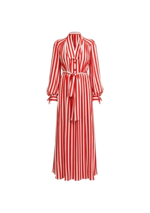 Dolce & Gabbana striped pussy-bow maxi dress - Red