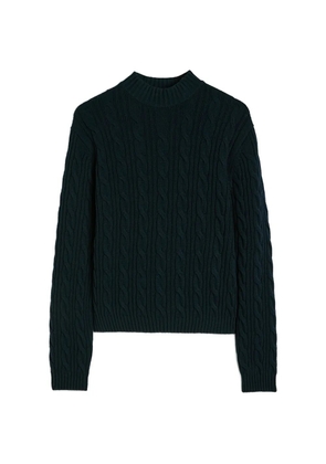 Jil Sander cable-knit mock-neck sweater - Blue