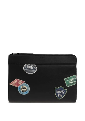 Paul Smith hotel-patch leather document case - Black