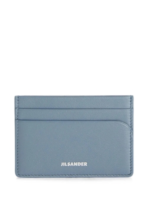Jil Sander logo-embossed leather card holder - Blue