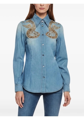 Dolce & Gabbana Pre-Owned embroidered denim shirt - Blue