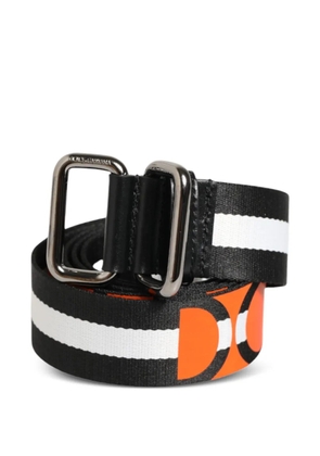 Dolce & Gabbana striped logo-print belt - Black