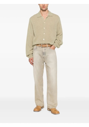 OUR LEGACY Evening fuzzy alpaca polo shirt - Neutrals