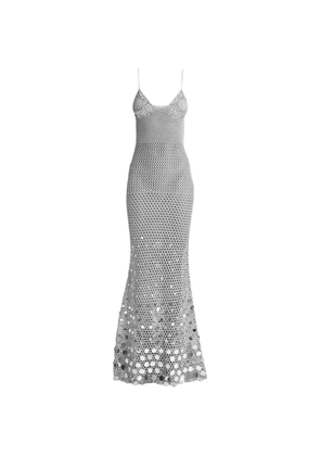 Casablanca crochet sequin-embellished dress - Silver