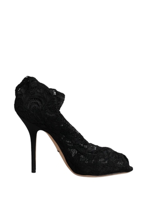 Dolce & Gabbana lace peep-toe ankle boots - Black
