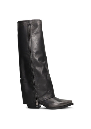 Metisse leather cowboy boots - Black