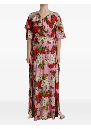 Dolce & Gabbana floral-print ruffled maxi dress - Pink