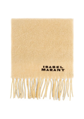 ISABEL MARANT Firny logo-embroidered scarf - Yellow