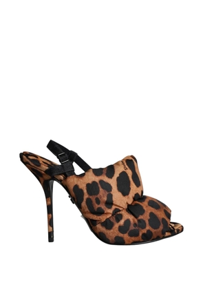 Dolce & Gabbana Keira leopard-print quilted sandals - Brown