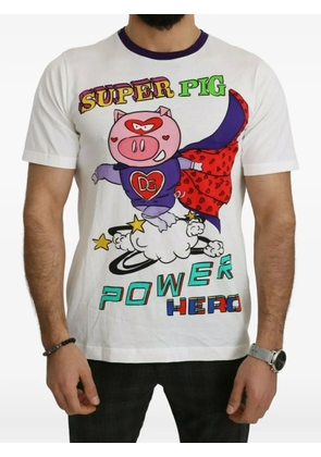 Dolce & Gabbana 2019 Super Pig Power Hero cotton T-shirt - White