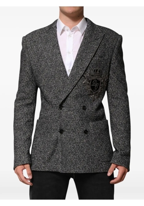 Dolce & Gabbana herringbone double-breasted blazer - Black