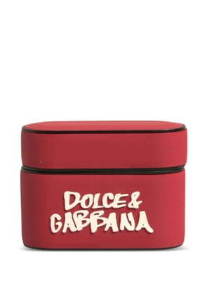 Dolce & Gabbana embossed-logo AirPods case - Red