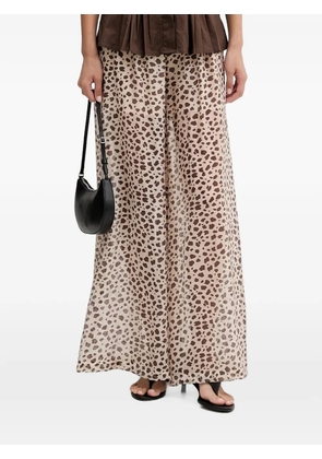 VICOLO leopard-print wide-leg trousers - Neutrals