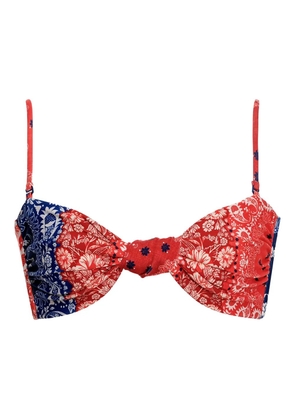 Agua Bendita Lucille paisley-print bikini top - Red